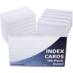 Bulk Index Cards 3x5 Ruled 100 Packs of 100 Flash Cards | School, Teacher, Office Supplies, Note Cards for Classroom, School, Kids, Recipe Box | 10,000 Lined Index Cards in Bulk