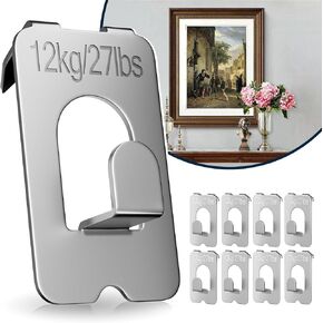 Picture Hangers for Drywall - 8 Pcs Claw Drywall Picture Hanger Support 27Lbs/12kg Tool-Free Drywall Hooks for Hanging Pictures, Mirrors, No Damage Heavy Duty Wall Hanger for Home Office Decor