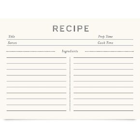 Jot & Mark Recipe Cards 5x7 Inches Blank Double Sided, 50 Count (Modern Minimal) - Menu Cards
