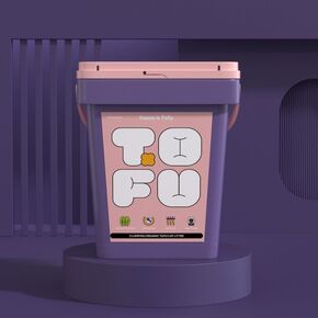 Happy&Polly Tofu Cat Litter - 20lb Bucket Packed Clumping Flushable Cat Litter, 100% Natural Food-Grade Ingredients, Ultra Absorbent, Dust-Free, Low Tracking, Lightweight and Eco-Friendly Tofu Litter