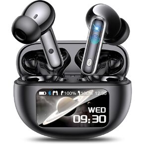 AI Language Translation Earbuds, Bluetooth 5.4 Headphones Translator for 144 Languages & Accents, Wireless Headphones 36 Hours Wireless with 4 ANC Mic, IP7 Waterproof Earphones,Black