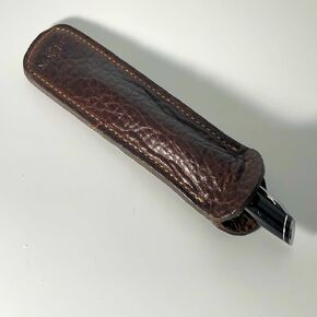Aston Leather Pen Slip - Brown Single (Leather Pen/Pencil Holder Slip)