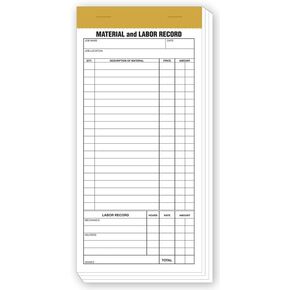 5Forms 230 Compact Material & Labor Records 4 1/4 x 8 1/4" Qty 1000