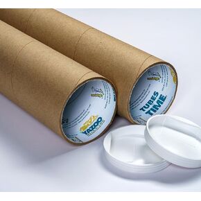 3" x .100 x 20 Kraft Mailing Tubes with Plugs (Pack of 20)