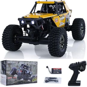 1/24 4x4 UDI RC UCX2405PRO RC Rock Crawler Model Brushless Motor ESC Radio Controlled Off-Road Vehicles RTR Car Battery Hobby Model(Yellow)
