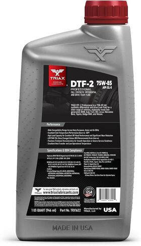 TRIAX DTF-2 Professional 75W-85 GL-5 - سائل تفاضلي صناعي كامل ومجموعة القيادة، تعبئة مدى الحياة، جاهز للانزلاق محدود (1 لتر) in Kuwait