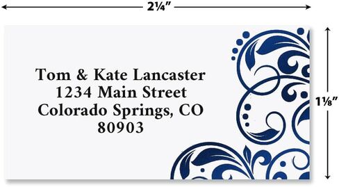Colorful Images Navy Crisp Border Return Address Mailing Labels, Personalized with Names & Addresses, Set of 144 Custom Self Adhesive, Easy Peel Flat Label Sheets, 1-⅛ "x 2-¼" Size in Kuwait