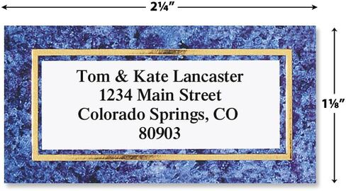 Colorful Images Navy Crisp Border Return Address Mailing Labels, Personalized with Names & Addresses, Set of 144 Custom Self Adhesive, Easy Peel Flat Label Sheets, 1-⅛ "x 2-¼" Size in Kuwait