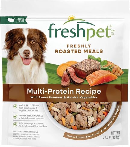 Freshpet Dog Food, Multi-Protein Complete Meal, Chicken, Beef, Egg and Salmon Recipe, 3Lb in Kuwait