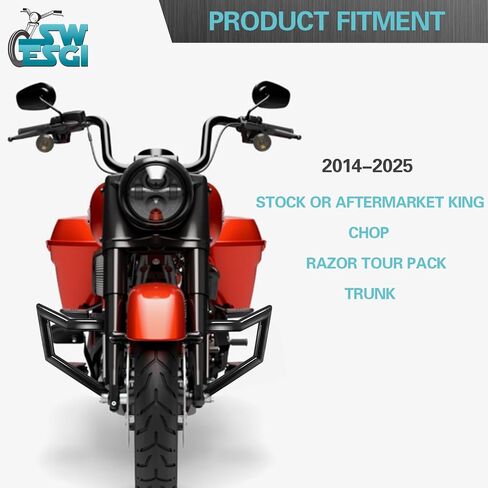 غطاء كابل Tour Pack مناسب لأمتعة Harley Aftermarket King/Chopped/Razor Touring Pak المتوافقة مع Touring Road King Road Glide Street Glide Electra Glide Ultra-Classic 2014-في وقت لاحق in Saudi Arabia