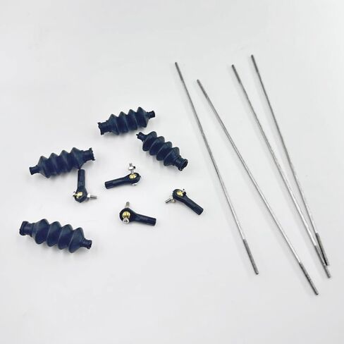 4 Set RC Boat Push Rod Kit M2 Tie Rod End with Rubber Seal Bellow and Pull Rod Pushrod for RC Ship DIY Model Boat Building Parts (M2x150mm Pushrod) in Saudi Arabia