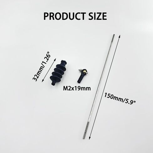 4 Set RC Boat Push Rod Kit M2 Tie Rod End with Rubber Seal Bellow and Pull Rod Pushrod for RC Ship DIY Model Boat Building Parts (M2x150mm Pushrod) in Saudi Arabia