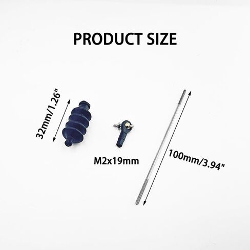 4 Set RC Boat Push Rod Kit M2 Tie Rod End with Rubber Seal Bellow and Pull Rod Pushrod for RC Ship DIY Model Boat Building Parts (M2x150mm Pushrod) in Saudi Arabia