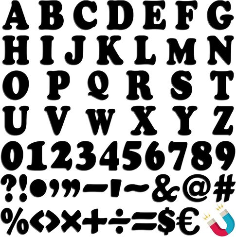 152 Pcs Magnetic Letters and Numbers Set 2'' Fridge Magnetic Alphabet Letters Kit for Toddlers Kids Whiteboard Classroom Educational Tool Home Learning(Black Classic) in Kuwait