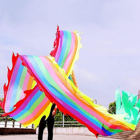 19.6 قدم (6 أمتار) قوس قوس قوس قوس التنين Dragon Dance Poi ، في الهواء الطلق في اللياقة البدنية التنين تدفق لعبة التنين الشبيهة بحرير الحرير (نمط تنين عشوائي) in Kuwait