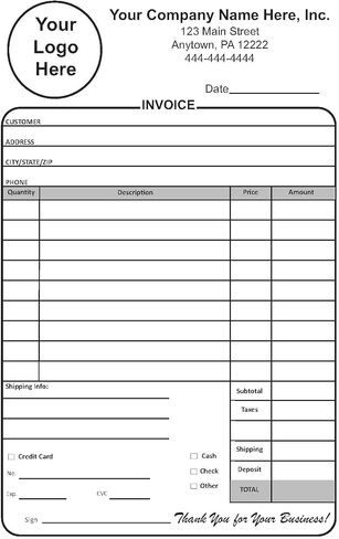 Custom 2-Part Invoice Form 8.5 x 5.5 Inches - NCR 2-Part Personalized with Company Name and Logo (White/Yellow) (100) in Saudi Arabia