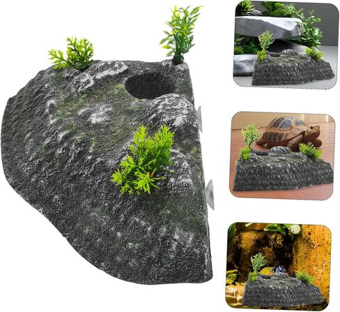 VICASKY Turtle Basking Platform with Climbing Realistic Rock Landscaping Feature for Tortoise Aquarium Floating Island Hiding for Enhanced Pet Experience and Play in Saudi Arabia