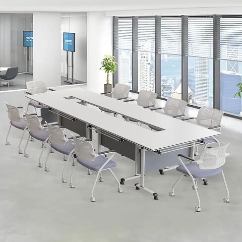 Conference Table, Folding Conference Room Tables Office Table Flip Top Mobile Meeting Training Tables with Wheels, Seminar Boardroom Table for Home Office Classr (8, M1908, 47.2inch) in Saudi Arabia