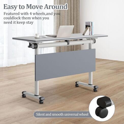Conference Table, Folding Conference Room Tables Office Table Flip Top Mobile Meeting Training Tables with Wheels, Seminar Boardroom Table for Home Office Classr (8, M1908, 47.2inch) in Saudi Arabia