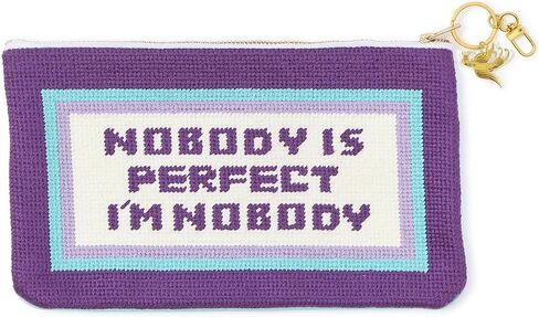 Two's Company "Nobody Is Perfect Multipurpose Needlepoint Pouch, 9-Inch, Polyester in Saudi Arabia