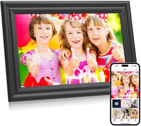 إطار صورة رقمي واي فاي شاشة 10.1 بوصة IPS 1280×800 شاشة تعمل باللمس إطار صور رقمي 16 جيجابايت شارك الصور والفيديو على الفور عبر التطبيق لهدية Mon Dad باللون الأسود in Saudi Arabia