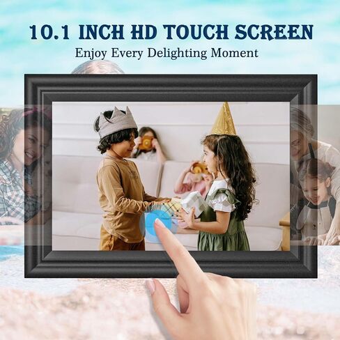 إطار صورة رقمي واي فاي شاشة 10.1 بوصة IPS 1280×800 شاشة تعمل باللمس إطار صور رقمي 16 جيجابايت شارك الصور والفيديو على الفور عبر التطبيق لهدية Mon Dad باللون الأسود in Saudi Arabia