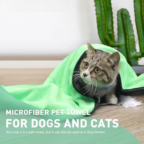 pawstrip 3 Pcs Dog Bath Towel Super Absorbent Puppy Drying Towel Microfiber Pet Grooming Towels for Medium Small Dogs Quick Dry Doggy Blanket, 24''x12'' in Kuwait