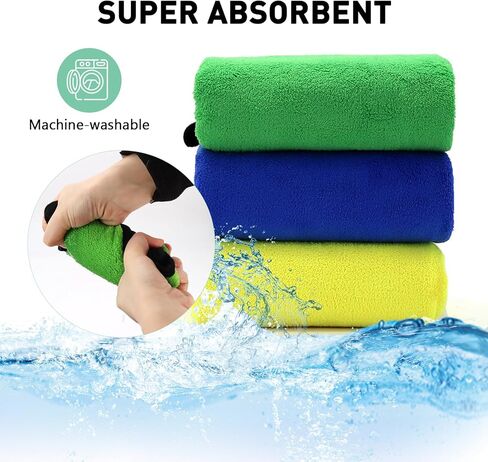pawstrip 3 Pcs Dog Bath Towel Super Absorbent Puppy Drying Towel Microfiber Pet Grooming Towels for Medium Small Dogs Quick Dry Doggy Blanket, 24''x12'' in Kuwait