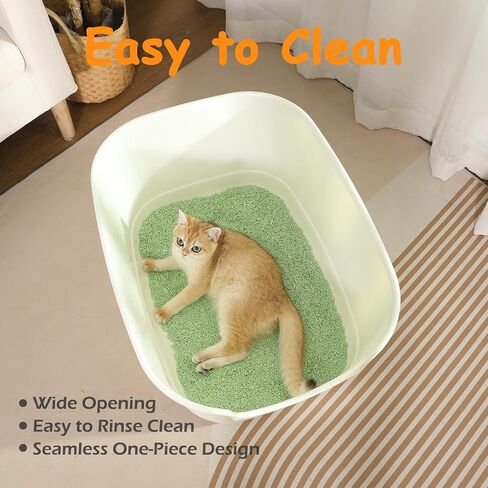 SpaceTime Extra Large Litter Box with High Sides,24.2" Lx16.3 Wx12.9 H XL Multi Cat Litter Pan for Kitty,Cat Boxes for Indoor Cats,Jumbo Litter Boxes for Big Cats,Anti-Splashing,Easy to Clean (Grey) in Saudi Arabia