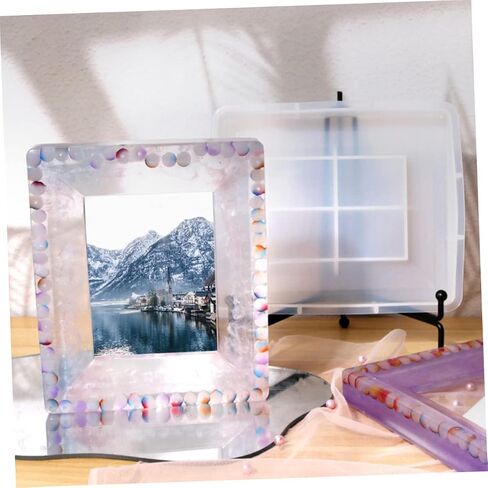 Housoutil الإبداع سيليكون إطار صورة العفن لالتصاب إيبوكسي DIY صورة صب طقم صب لديكور المنزل والحرف تصميم متينة وقابلة لإعادة الاستخدام للعروض الفريدة in Kuwait