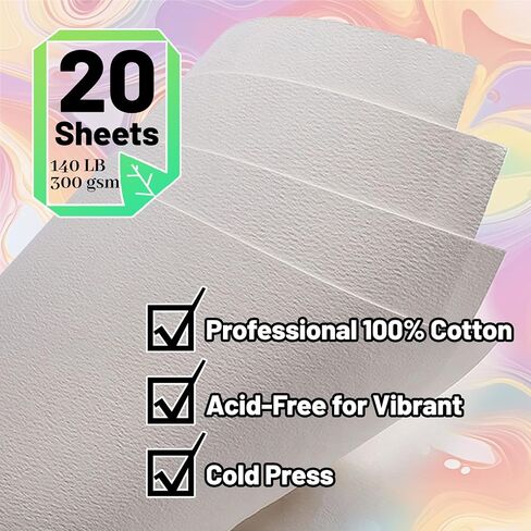 Professional Watercolor Sketchbook with 6-Ring Binder, 20 Sheets 300GSM/140lb 100% Cotton Acid-Free Cold Press Paper, 9.25" x 6.3" Textured Art Journal for Artists, Students & Adults (Blue) in Saudi Arabia