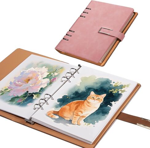 Professional Watercolor Sketchbook with 6-Ring Binder, 20 Sheets 300GSM/140lb 100% Cotton Acid-Free Cold Press Paper, 9.25" x 6.3" Textured Art Journal for Artists, Students & Adults (Blue) in Saudi Arabia