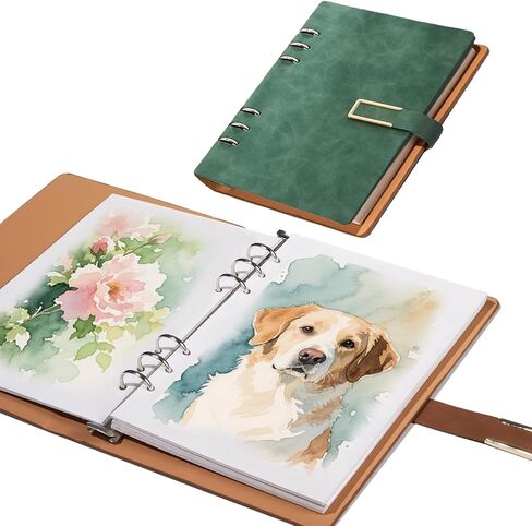 Professional Watercolor Sketchbook with 6-Ring Binder, 20 Sheets 300GSM/140lb 100% Cotton Acid-Free Cold Press Paper, 9.25" x 6.3" Textured Art Journal for Artists, Students & Adults (Blue) in Saudi Arabia