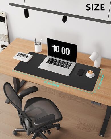 Dual-Sided Leather Desk Pad Protector- Non-Slip PU Desk Mat, Small Waterproof Office Blotter for Keyboard & Mouse | Desktop Mat | Home Office Accessories (31.5"x15.7",Black) in Saudi Arabia