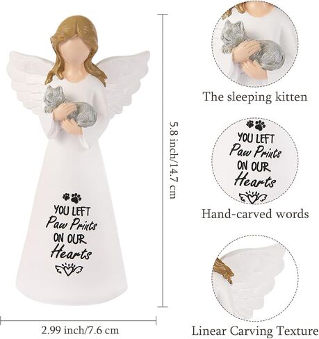 Cat Memorial Gifts for Loss of Cat - Sympathy Gift for Cat Lovers, Pet Memorial Keepsake for Grieving Cat Owners, Remembrance Gifts for Loss of Pet (Granite Cat) in Saudi Arabia