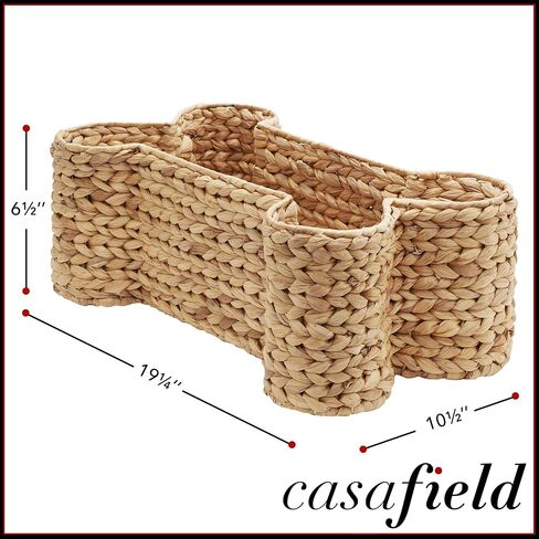 Casafield Dog Bone Shaped Storage Basket - Natural, Large Woven Water Hyacinth Pet Toy Organizer Bin in Saudi Arabia