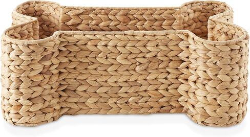 Casafield Dog Bone Shaped Storage Basket - Natural, Large Woven Water Hyacinth Pet Toy Organizer Bin in Saudi Arabia