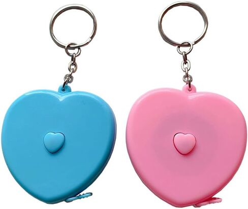 NUOBESTY 30Pcs Heart-Shaped Retractable Tape Measure with Key Ring Portable Body Measuring Ruler for Sewing Crafts and Medical Use Random Color in Saudi Arabia
