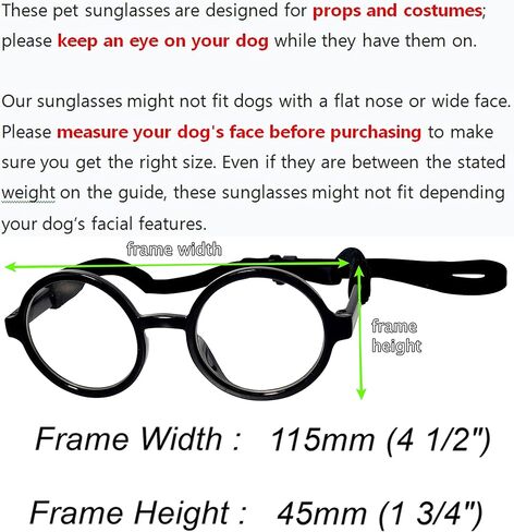 G003 Dog Pet Retro Glasses Hipster Nerd Costume Clear Lens Sunglasses Fits Medium Dogs 18-40 lbs (80s Black-Clear) in Saudi Arabia