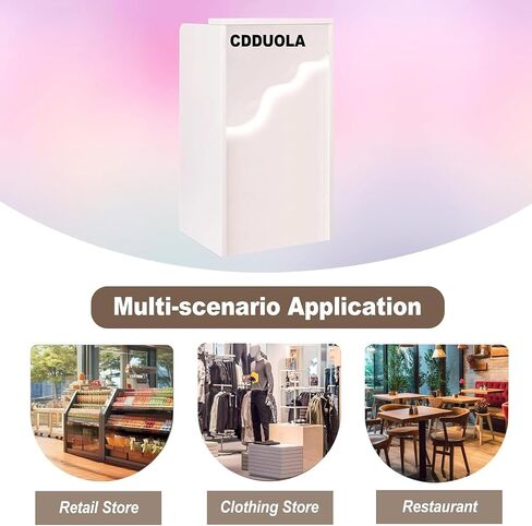 مكتب استقبال صغير مع ضوء مضاد LED ، مكتب الاستقبال الحديث مع درج قابل للقفل ، عداد الخروج من البيع بالتجزئة الأبيض لصالون تجميل متجر الملابس (الأبيض ، 37.8x23.6x15.7in) in Kuwait