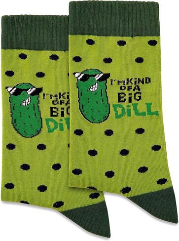 جوارب بتصميم عبارة I'm Kind Of A Big Dill، جوارب للنساء، جوارب مخللة، جوارب مضحكة، جوارب مجنونة. (051) in Kuwait