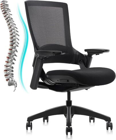 CLATINA Swivel Executive Chair, Adjustable Ergonomic Computer Chair with 3D Armrest and Lumbar Support, Mesh Backrest Task Chair for Home Office Conference Room in Saudi Arabia