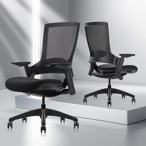 CLATINA Swivel Executive Chair, Adjustable Ergonomic Computer Chair with 3D Armrest and Lumbar Support, Mesh Backrest Task Chair for Home Office Conference Room in Saudi Arabia