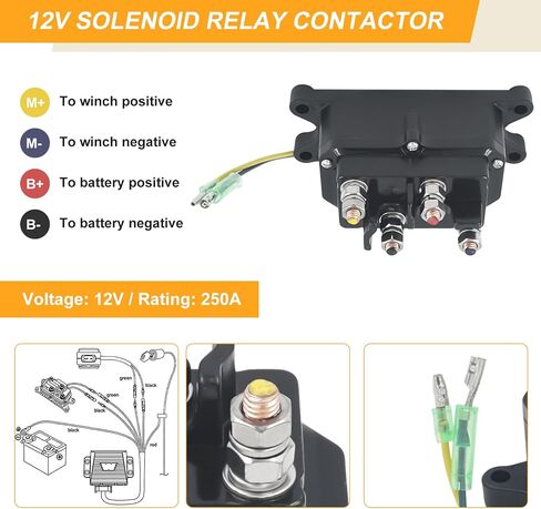 62135 63070 12V Winch Solenoid Relay Contactor, Warn Winch Rocker Thumb Switch Kit with 6 Protecting Caps for ATV UTV Replace Part 2875714 in Saudi Arabia