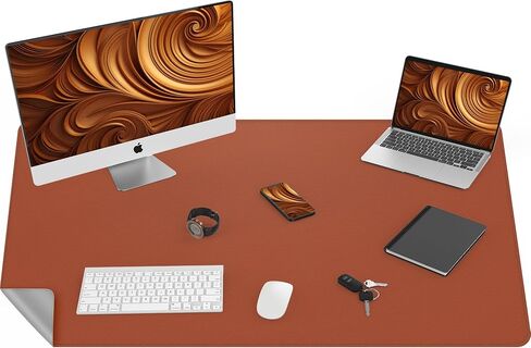 Dual-Sided Leather Desk Pad Protector- Non-Slip PU Desk Mat, Small Waterproof Office Blotter for Keyboard & Mouse | Desktop Mat | Home Office Accessories (31.5"x15.7",Black) in Saudi Arabia