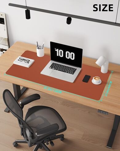 Dual-Sided Leather Desk Pad Protector- Non-Slip PU Desk Mat, Small Waterproof Office Blotter for Keyboard & Mouse | Desktop Mat | Home Office Accessories (31.5"x15.7",Black) in Saudi Arabia