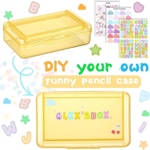 Fainne Double Layer Pencil Box with 3 Sheet Stickers Large Capacity Plastic Pencil Case Back to School Supplies Hard Shell Crayon Box Organizer for Gel Pens Erasers Sew Art Craft Supplies(Pink) in Saudi Arabia