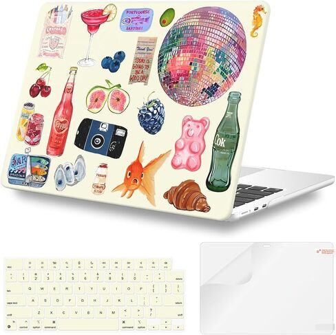 iLeadon Compatible with MacBook Air 13 inch Case 2024, 2025-2022 M4 A3240 M3 A3113 A2681, Protective Hard Shell Case Cover for 13 inch MacBook Air M2 Case (Off-White) in Kuwait