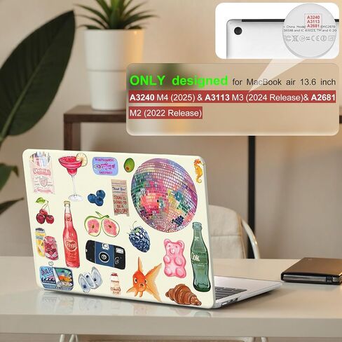 iLeadon Compatible with MacBook Air 13 inch Case 2024, 2025-2022 M4 A3240 M3 A3113 A2681, Protective Hard Shell Case Cover for 13 inch MacBook Air M2 Case (Off-White) in Kuwait