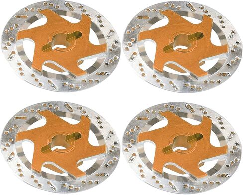 Universal Aluminum Alloy 4PCS RC Car Brake Disc with 1/10 Metal Hex Adapter for Remote Control Cars - High Performance Accessory (Gold) in Saudi Arabia